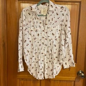 Anthropologie Maeve Matilda Mushroom Blouse - Rare print